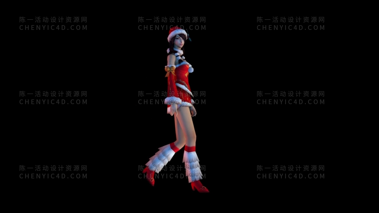 圣诞女孩动态动作舞蹈走路