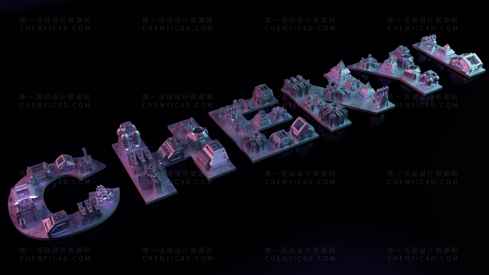C4D未来科幻多边形城市预设插件 Poly Greeble 1.3 for Cinema 4D R15-R26 Win